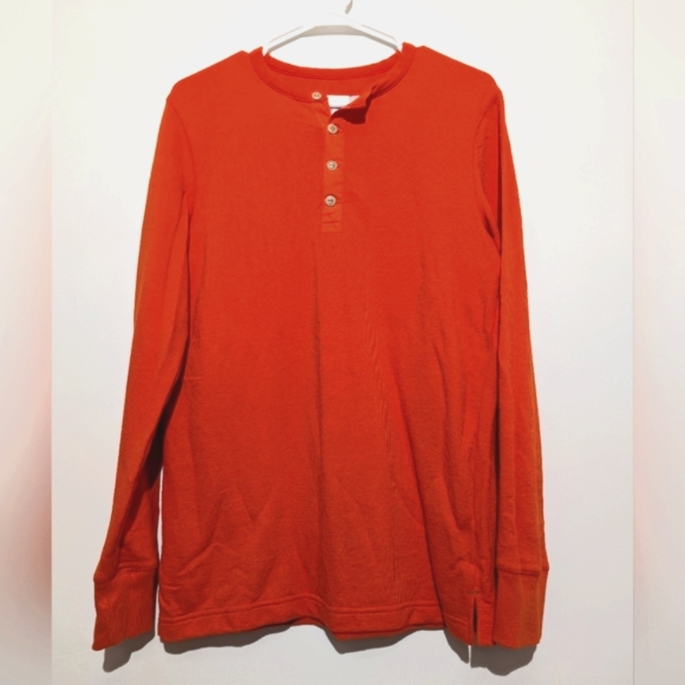 Pre-Owned Goodfellow & Co Long Sleeve Henley – Orange – Size Small – Excellent C